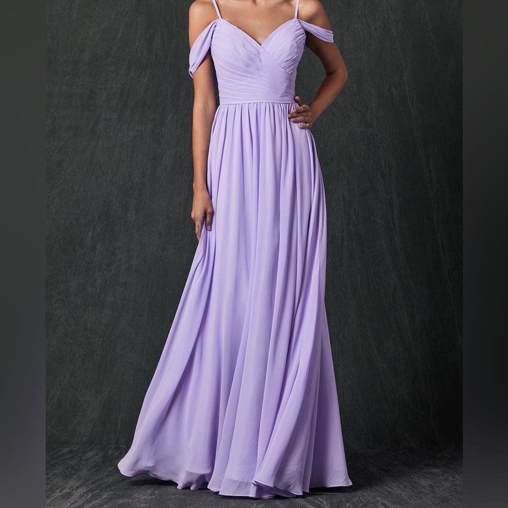 JULIET Flutter Sleeve Formal Dress with Cascade Back in LILAC